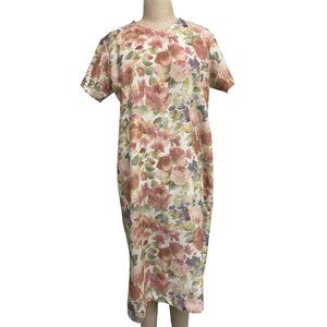 Vintage Floral Print Midi Dress With Short Sleeves and V-Neckline, Fundraiser fo